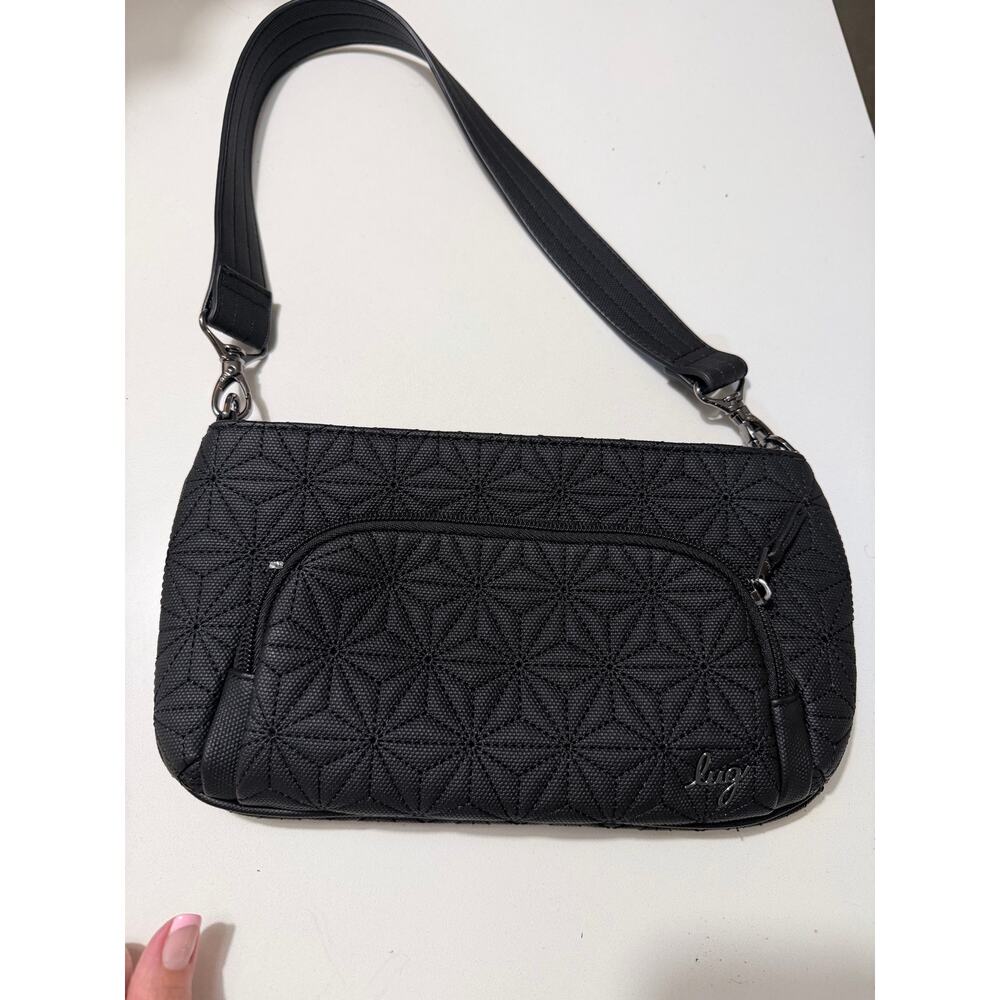 Lug Flyer Convertible Crossbody Bag Black Quilted Nylon RFID Wristlet Belt Bag